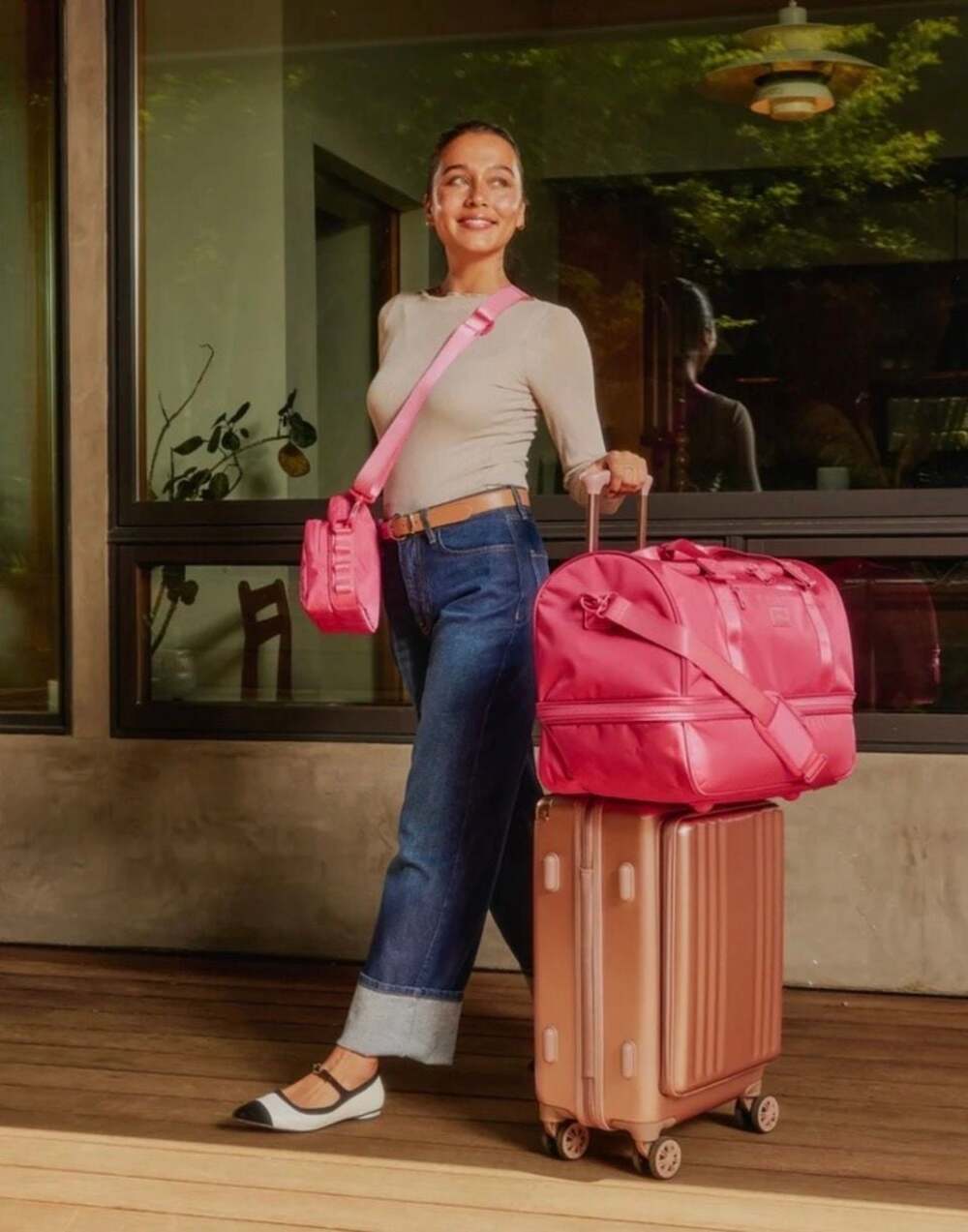 CALPAK Stevyn Mini Crossbody Bag in Dragon Fruit Pink - Picture 2 of 6
